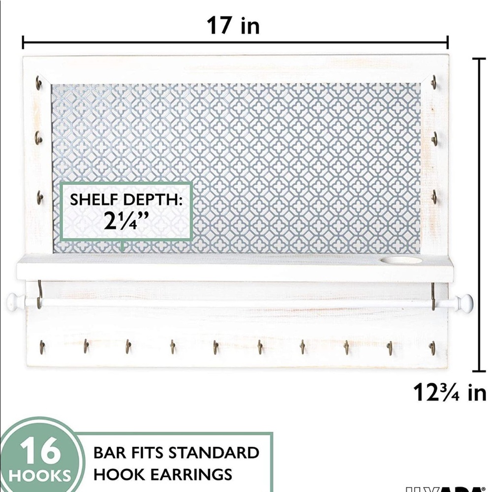 Wall-mounted jewelry organizer
